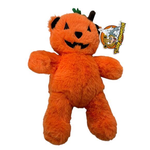 Halloween pumpkin plush Teddy Mountain jack o’ lantern bear stuffed toy - Picture 1 of 5